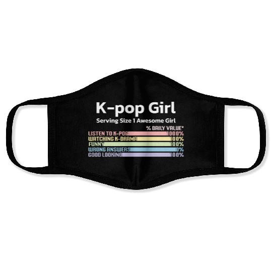 kpop girl, k pop music, korean pop music Face Masks