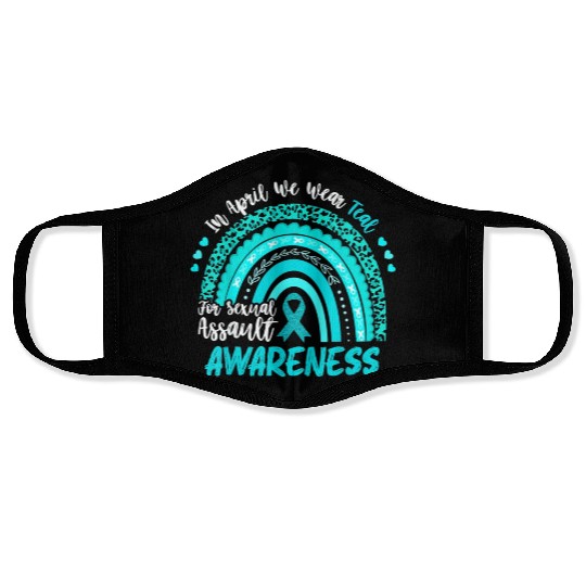 In April We Wear Teal Sexual Assault Face Masks
