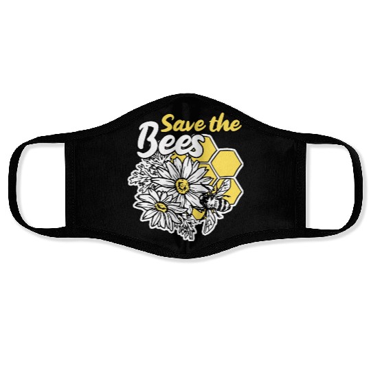 Save the bee honey bee gift idea environmental pro Face Masks