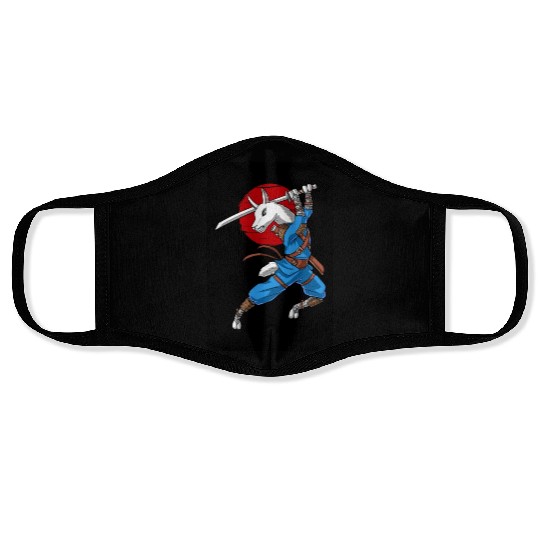 Llama Ninja Samurai Face Masks