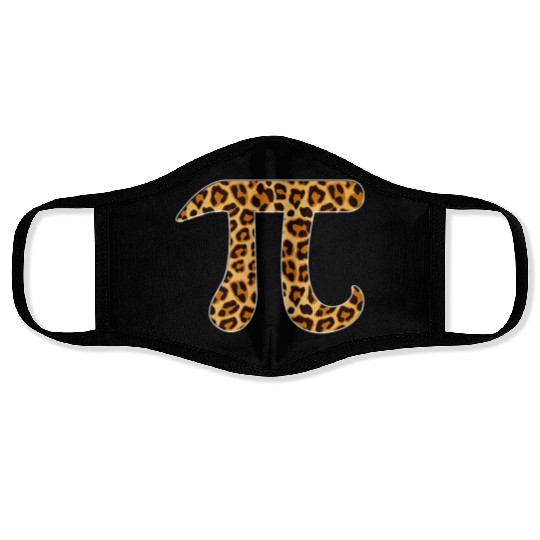 Pi Leopard Print Skin Cheetah Pi Day Math Nerd Face Masks