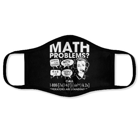 Math Problems Hotline Face Masks Funny Student Teacher