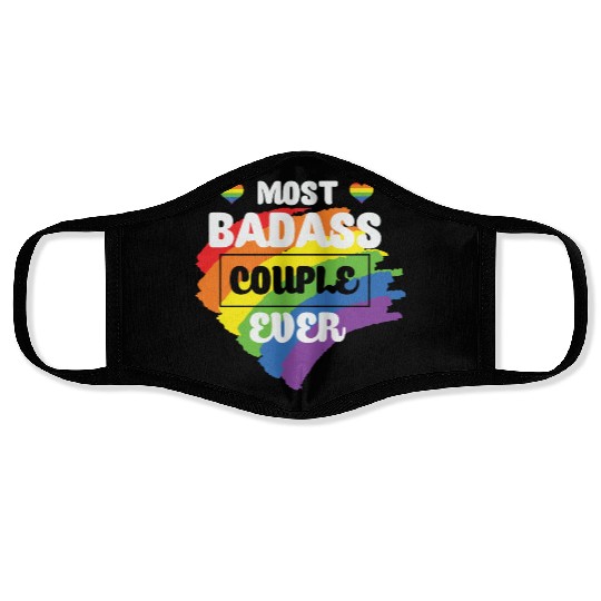 LBGT Flag Gay Pride Human Couple Face Masks