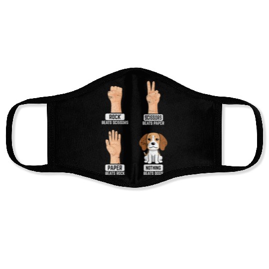 Rock Paper Scissors Dogs Funny Dog Lovers Pet Dog Face Masks