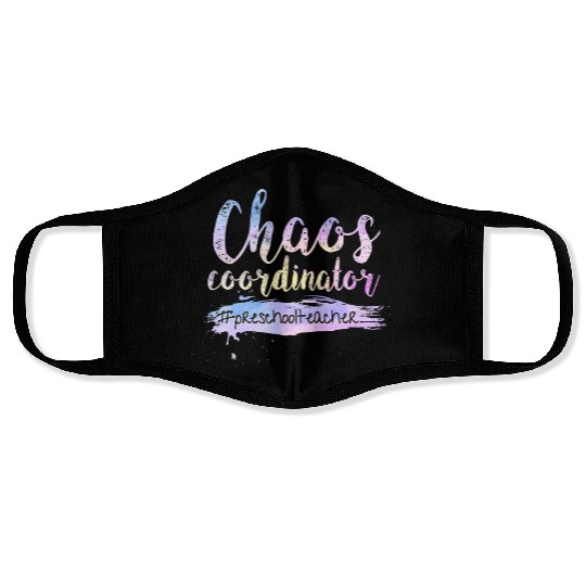 Chaos Coordinator Face Masks Cute Preschool Teacher Face Masks