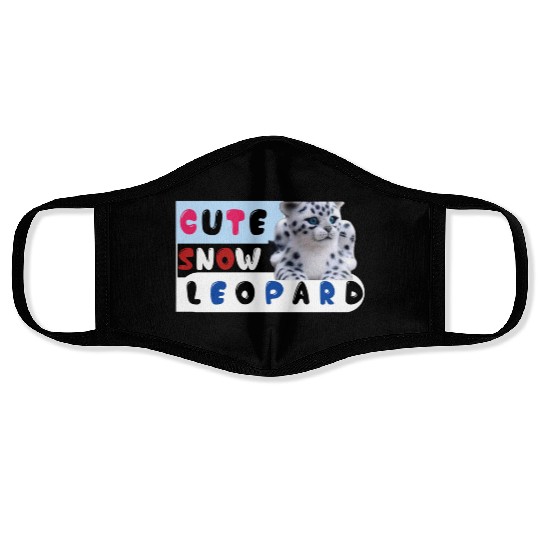 Cute Snow leopard |big cats Face Masks