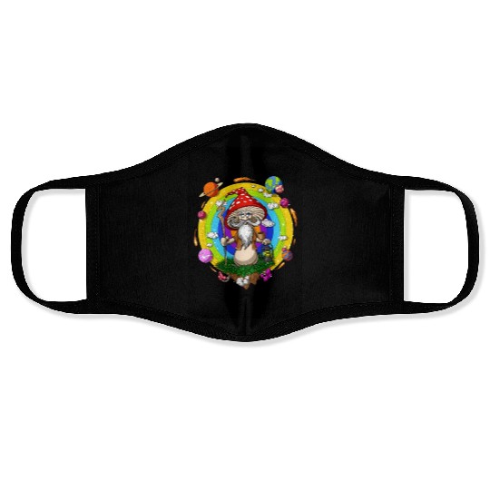 Psychedelic Hippie Mushroom Wizard Face Masks