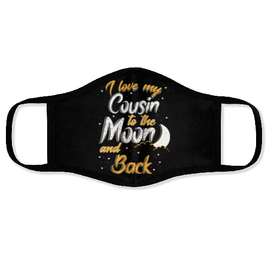 I love my cousin to the moon and back News Face Masks