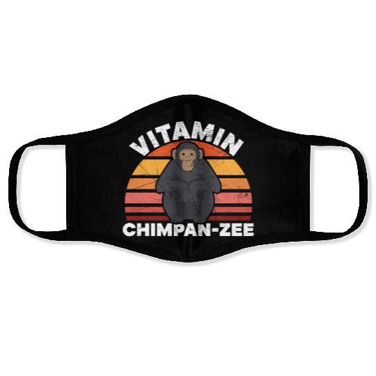 Vitamin Chimpanzee Monkey Animal Zookeeper Face Masks