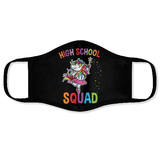 High School Squad Unicorn Back To School Face Masks