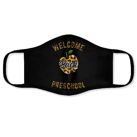 Welcome Back To Preschool Leopard Print Face Masks