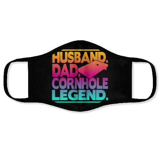 Husband Dad Cornhole Legend Classic Face Masks