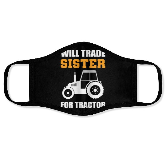 Will Trade Sister Tractor Driver Gift Face Masks