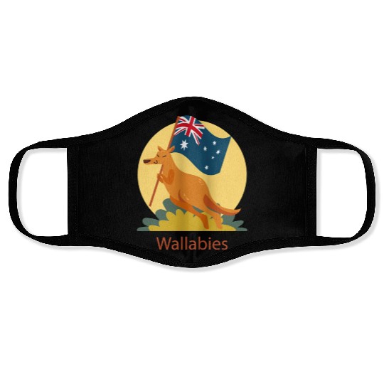 Wallabies Rugby australia sport team Face Masks