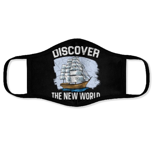 Discover The New World Columbus Day Navigator Face Masks