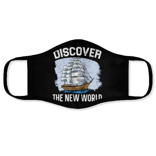Discover The New World Columbus Day Navigator Face Masks
