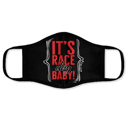 Racing Face Masks, It's Race Day Baby Face Masks, Racing