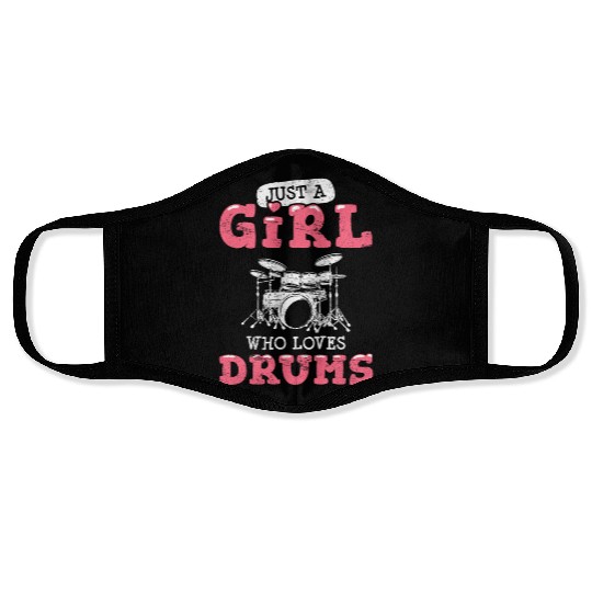 Just A Girl Who Loves Drums Percussion Band Funny Face Masks