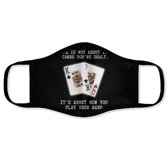 Inspirational Saying Poker Playing Cards Quote Face Masks