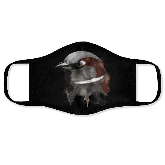 Splash Bird Sparrow Face Masks