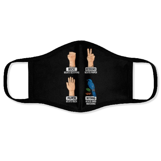Rock Paper Scissors Nothing Beats Bird Watching Bi Face Masks