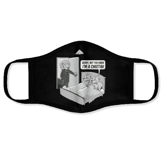 Cheating cheetah Face Masks