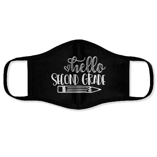 Back to School Hello Second Grade Student Teacher Face Masks