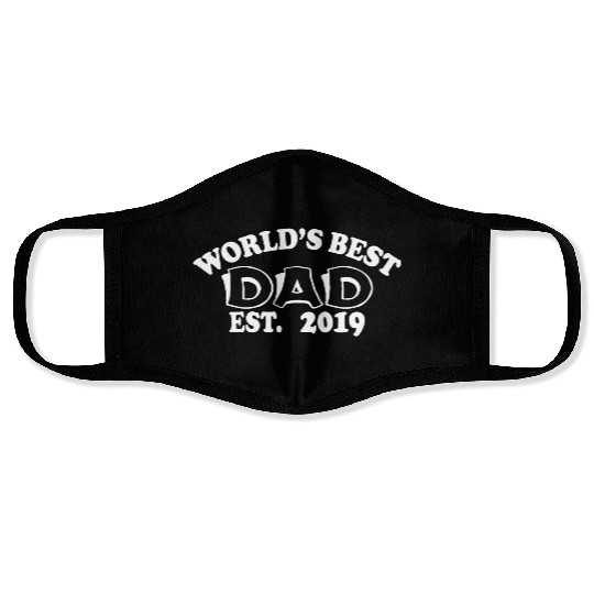 world is best dad est 2019 Face Masks