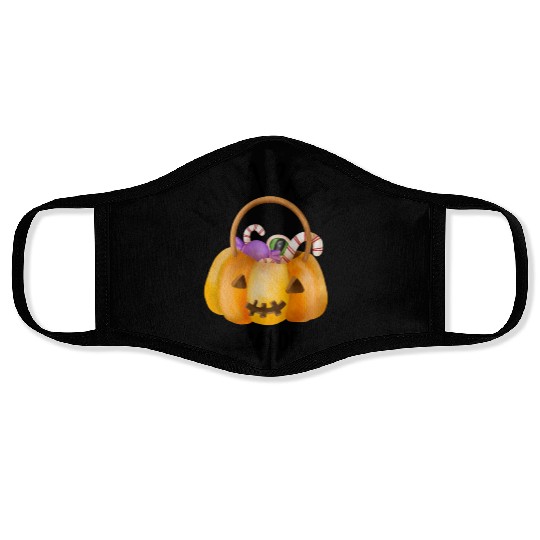 The halloween Season Pumpkin Autumn Tree Orange Face Masks