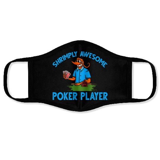 Funny Shrimp/Prawn Pun. Shrimply Awesome Poker Face Masks
