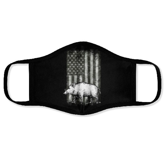 Patriotic Wild Boar Hunting Season For Hog Face Masks