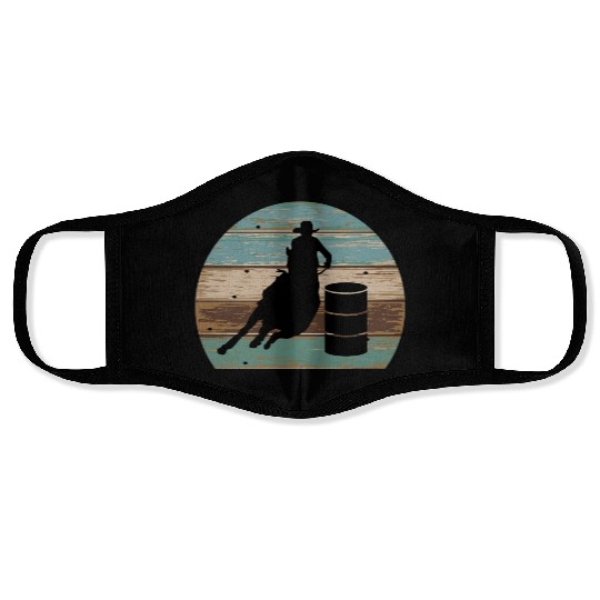 Barrel Racing Retro Style Face Masks