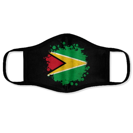 Guyana flag blob Face Masks