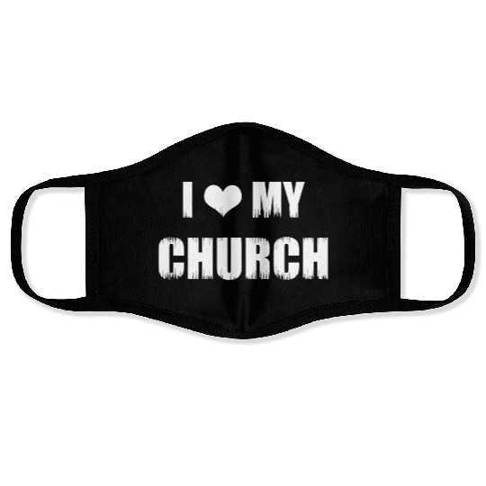 Christianity Gifts I Love My Church Christian Face Masks