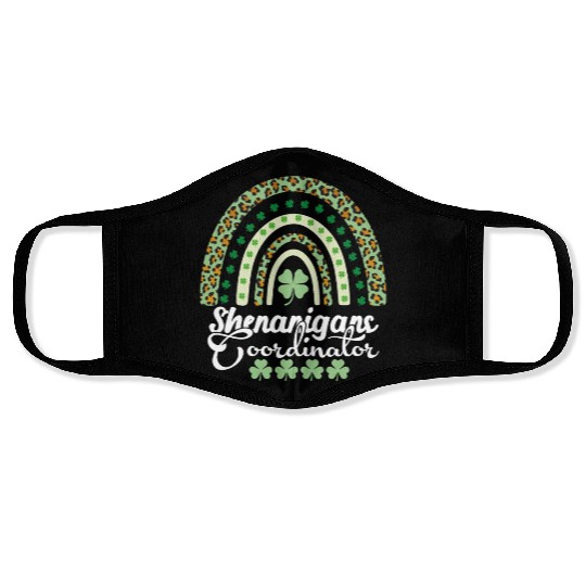 Shenanigans Coordinator Matching Teacher Rainbow Face Masks