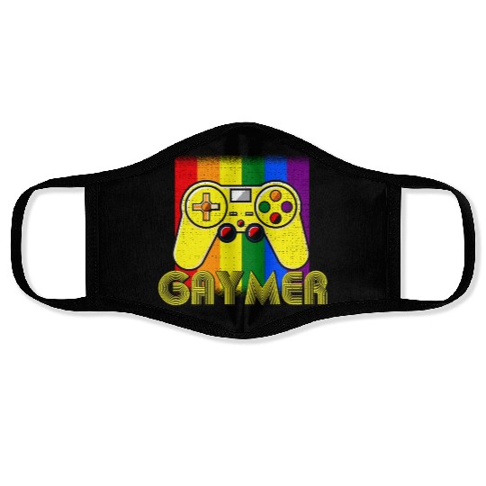 Funny Gaymer Gay Gamer - Pride Rainbow LGBT Face Masks