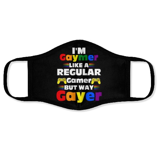 Funny Gaymer Gay Gamer Gayer - Pride Rainbow LGBT Face Masks