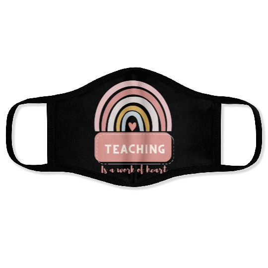 cute teaching typography Face Masks