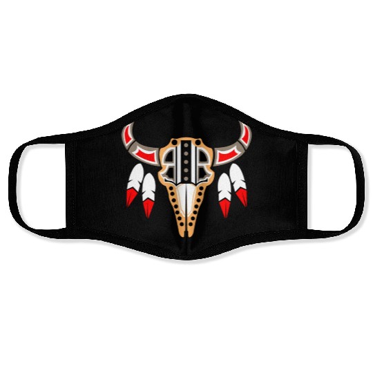 Native American Buffalo Skull for Tribal Art Lover Face Masks