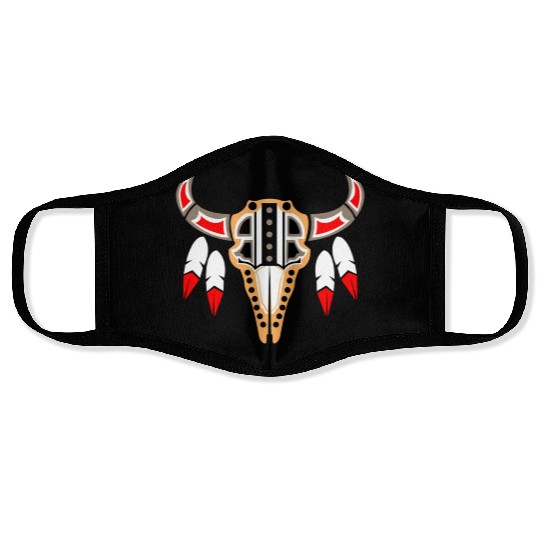 Native American Buffalo Skull for Tribal Art Lover Face Masks