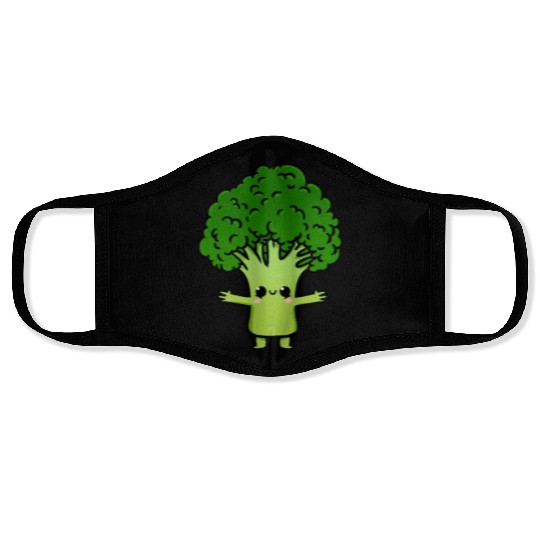 Kawaii Broccoli For Broccoli Lover Face Masks