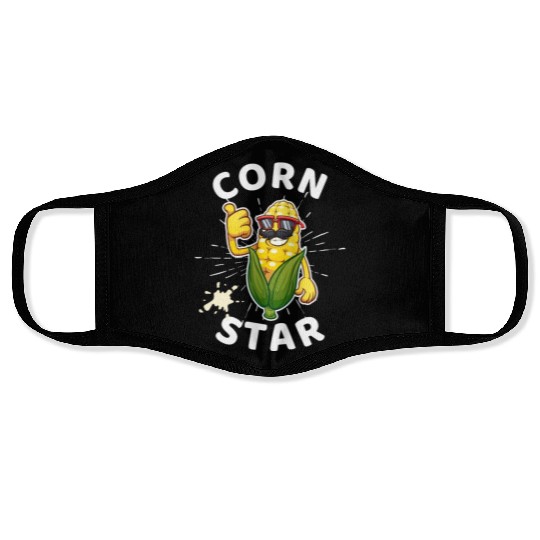 Funny Corn Star Sunglasses Mustache big Postal Service Face Masks