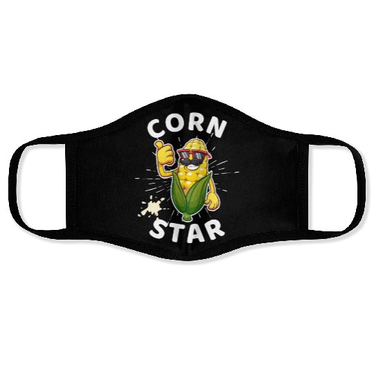 Funny Corn Star Sunglasses Mustache big Postal Service Face Masks