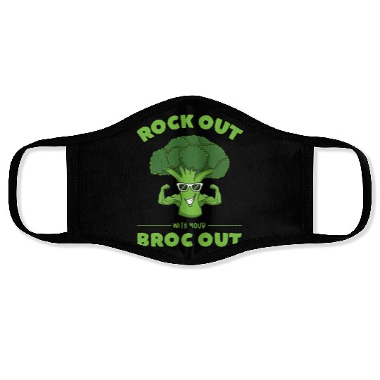 Rock Out With Your Broc Out for Broccoli Lover Face Masks
