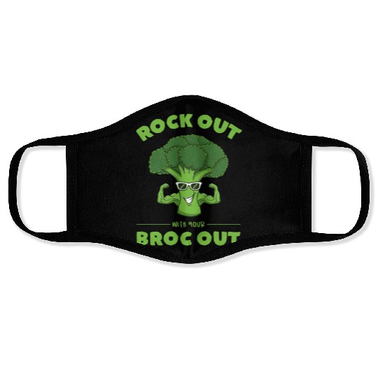 Rock Out With Your Broc Out for Broccoli Lover Face Masks