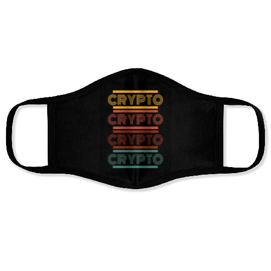 Retro Crypto Poster Face Masks