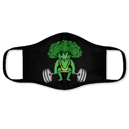 Weightlifting Broccoli For Broccoli Lover Face Masks
