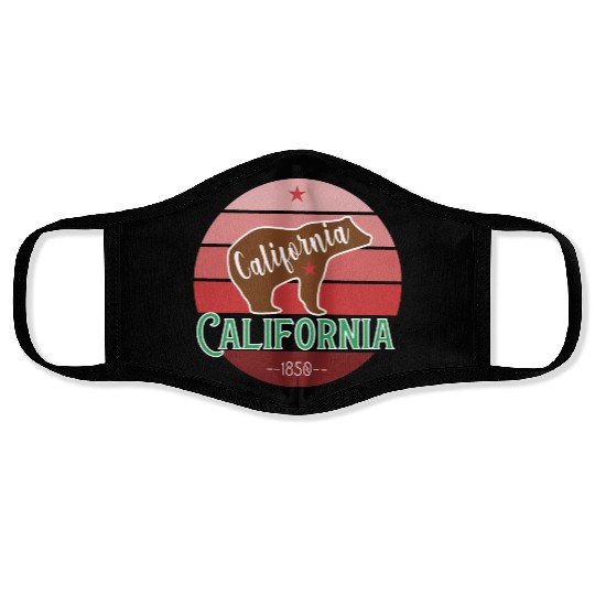 California Bear Flag Face Masks