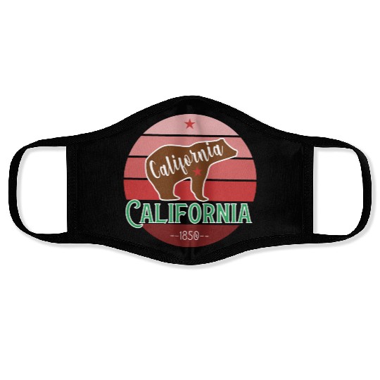 California Bear Flag Face Masks
