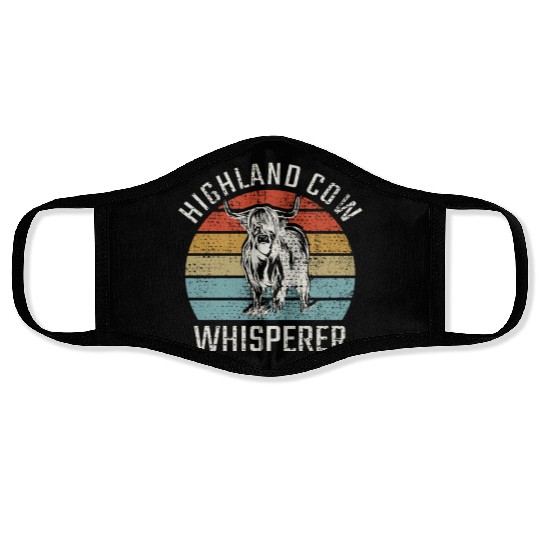 Highland Cow Whisperer Face Masks